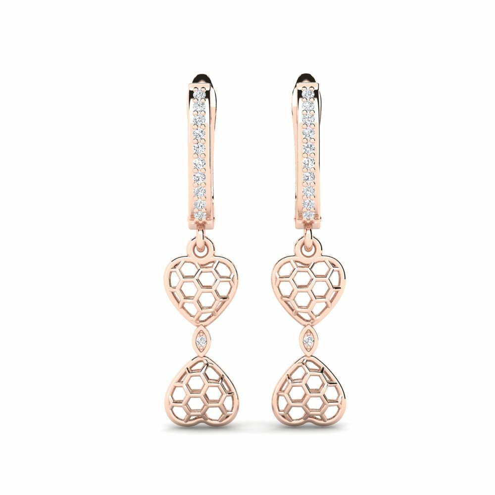 14k Oro Rosa Pendiente de mujer Balkan
