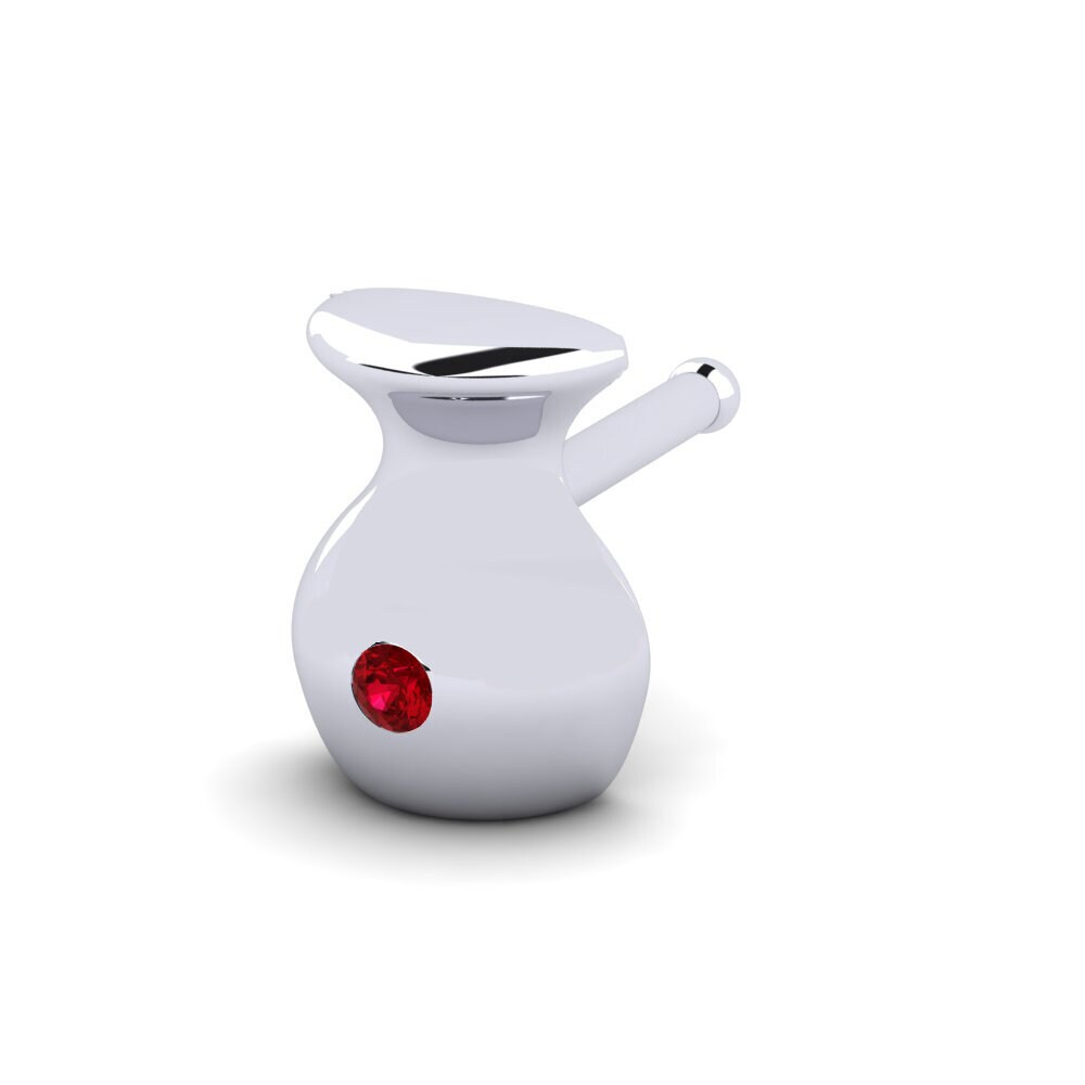 Red Zirconia Nose Pin Ballocer