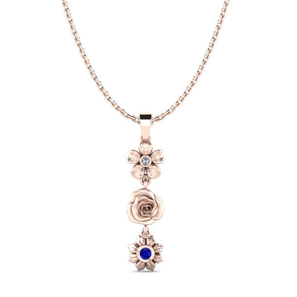 14ct Rose Gold Sapphire Women's Pendant Ballonne