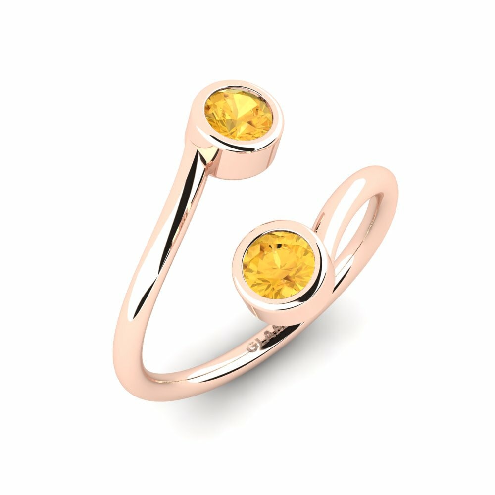 9k Rose Gold Citrine Engagement Ring Bally