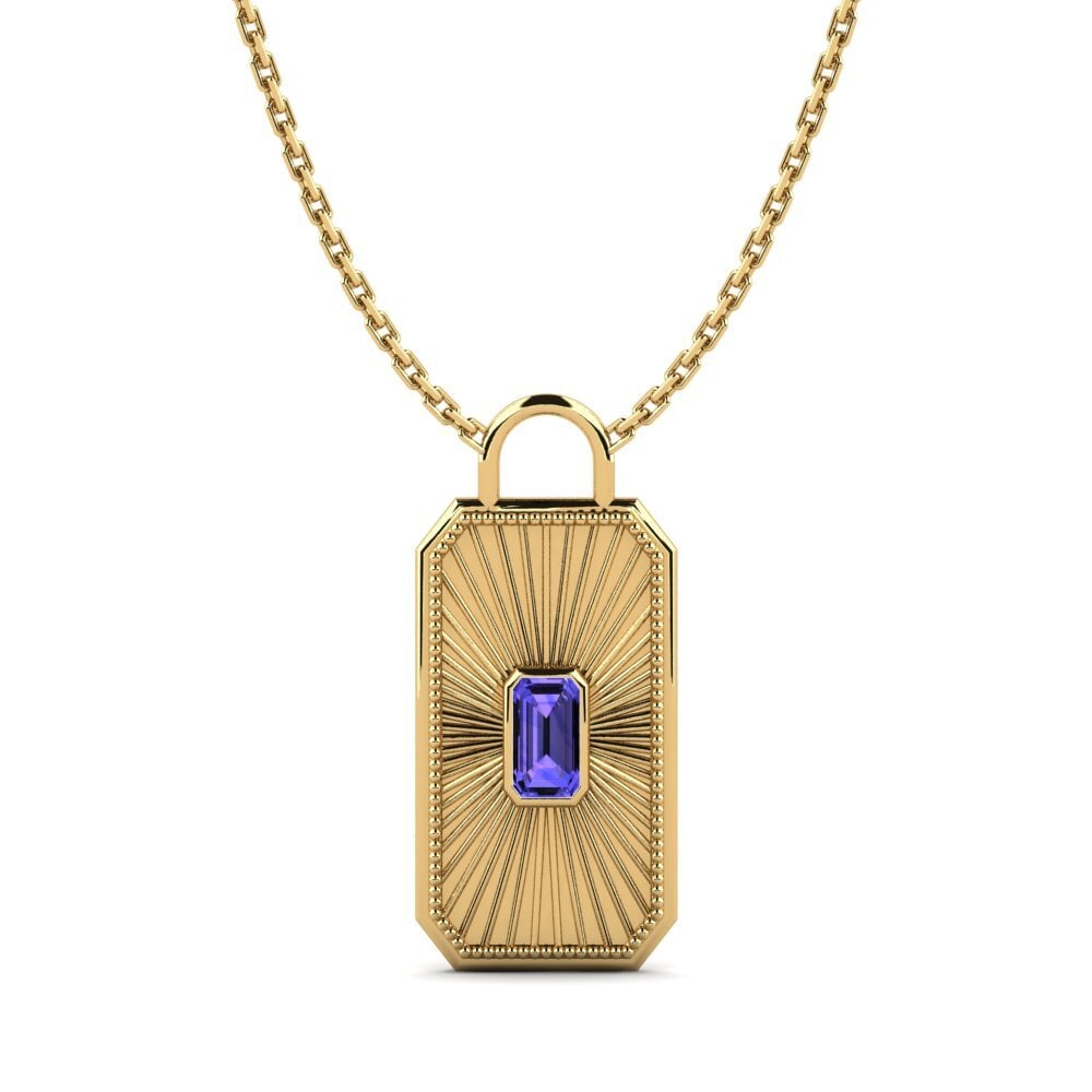 Kiểu Cắt Emerald Đá Tanzanite Dây chuyền nữ Balzer
