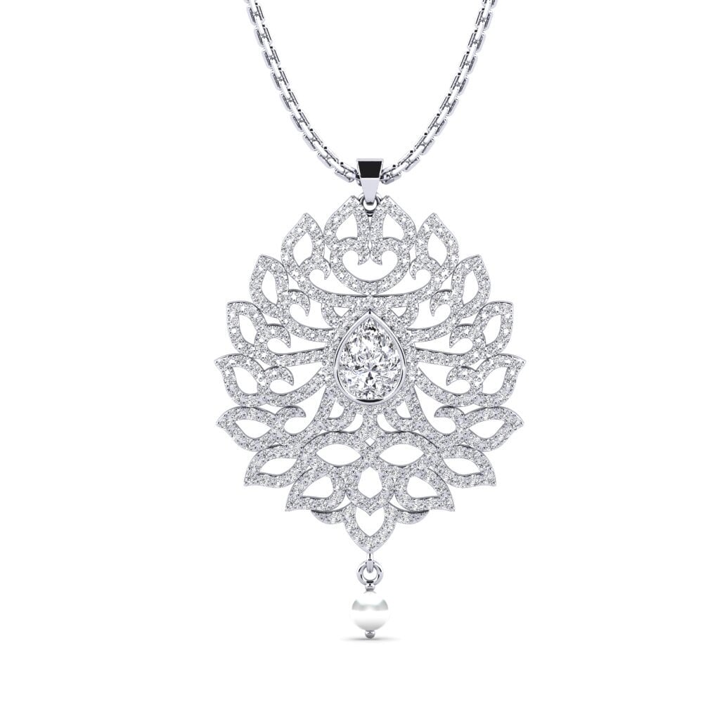 18ct White Gold Diamond Women's Pendant Baptist
