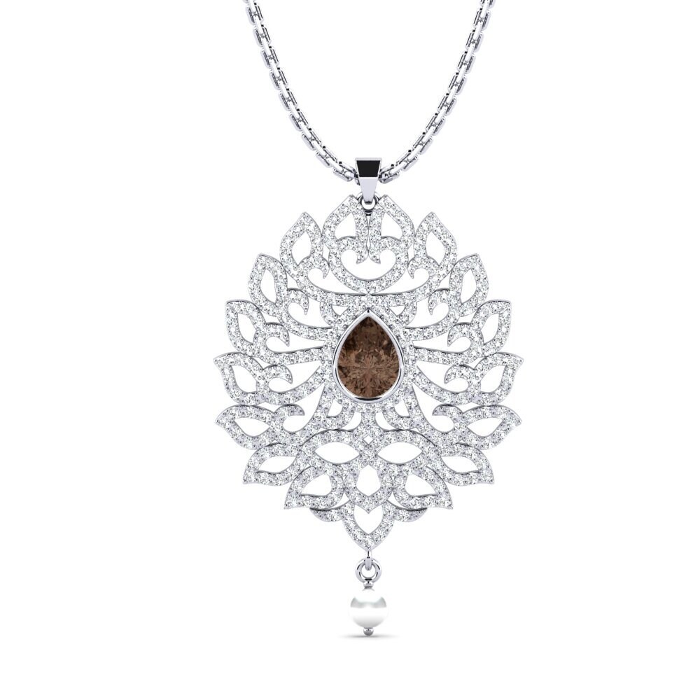 950 Platinum Smoky Quartz Women's Pendant Baptist