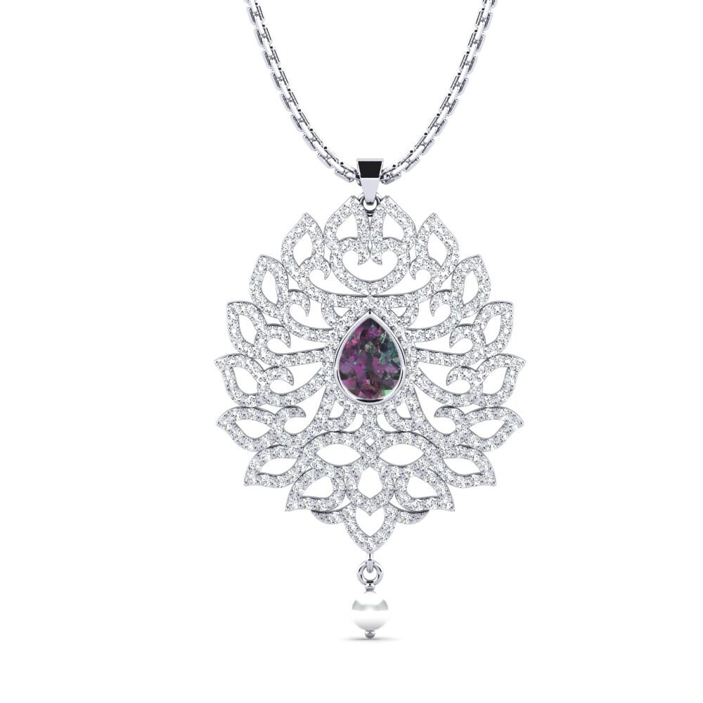 14ct White Gold Mystic Topaz Women's Pendant Baptist