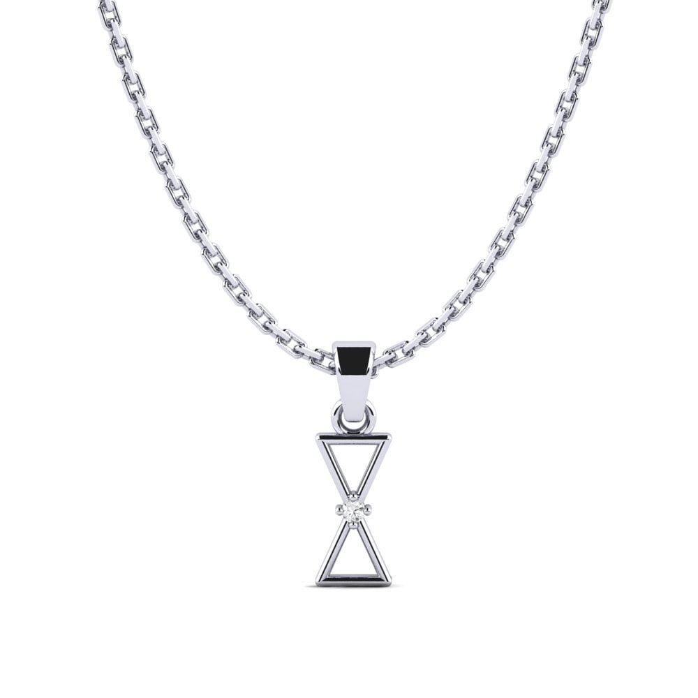 Plata 925 Zafiro blanco Colgante de Mujer Barago