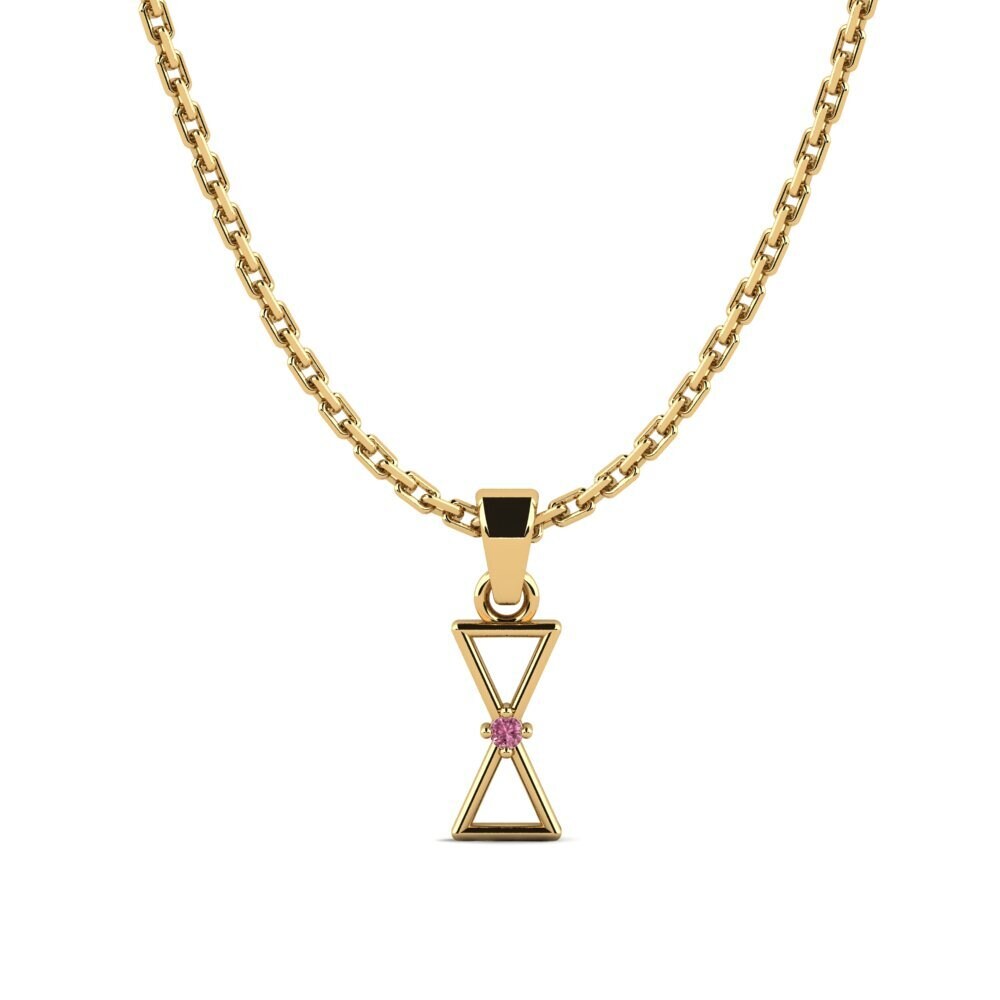 18k Oro Amarillo Granate Rhodolite Colgante de Mujer Barago