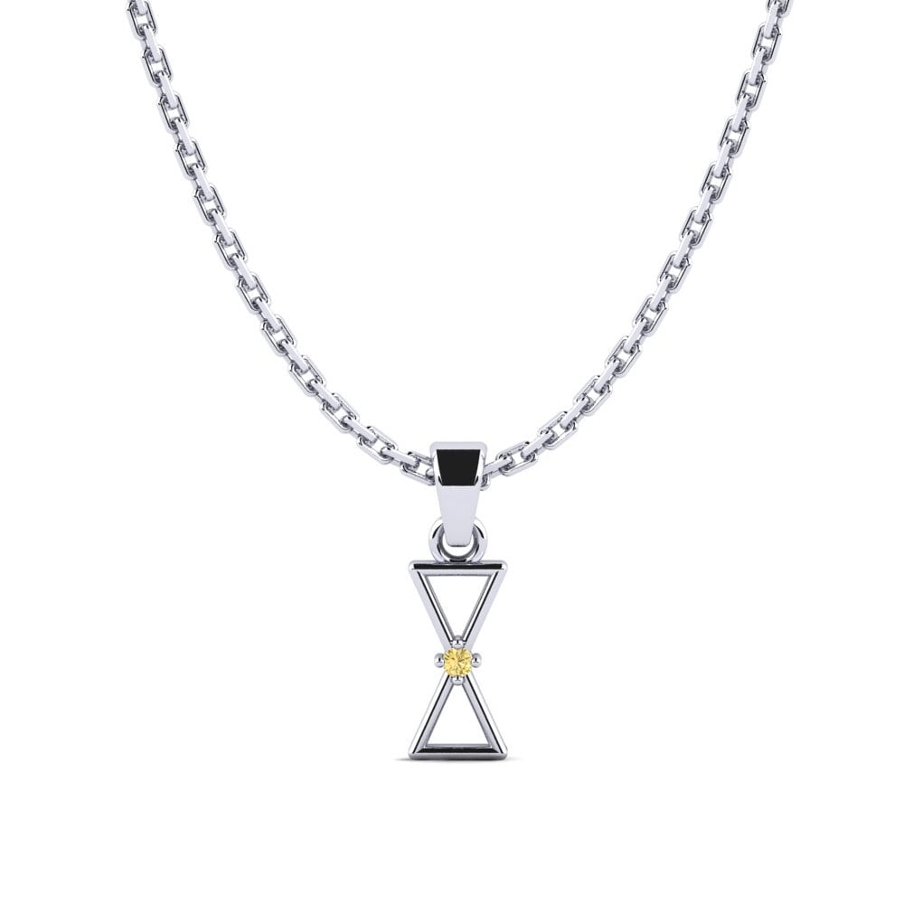 Paladio 950 Diamante Amarillo Colgante de Mujer Barago