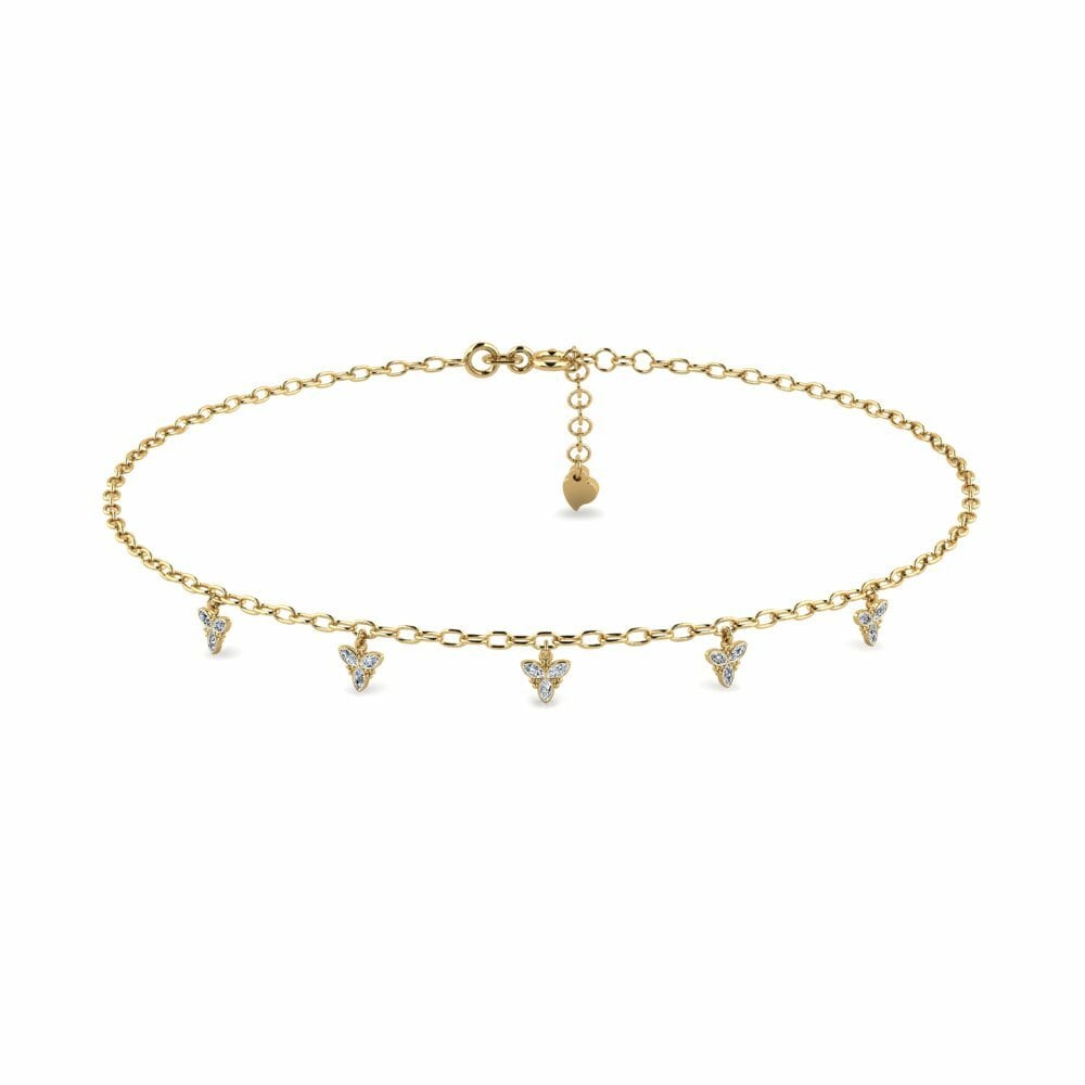 Or Jaune 18k Chaîne cheville femme Baraque