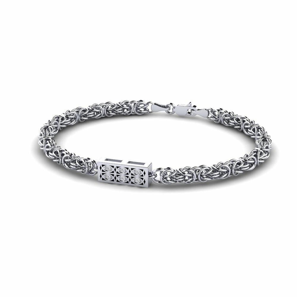 Chain Men's Bracelets Barbaracle 585 White Gold Diamond