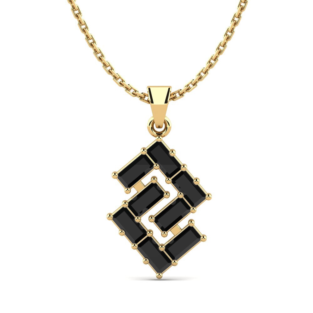 Baguette Black Sapphire Women's Pendant Barbera