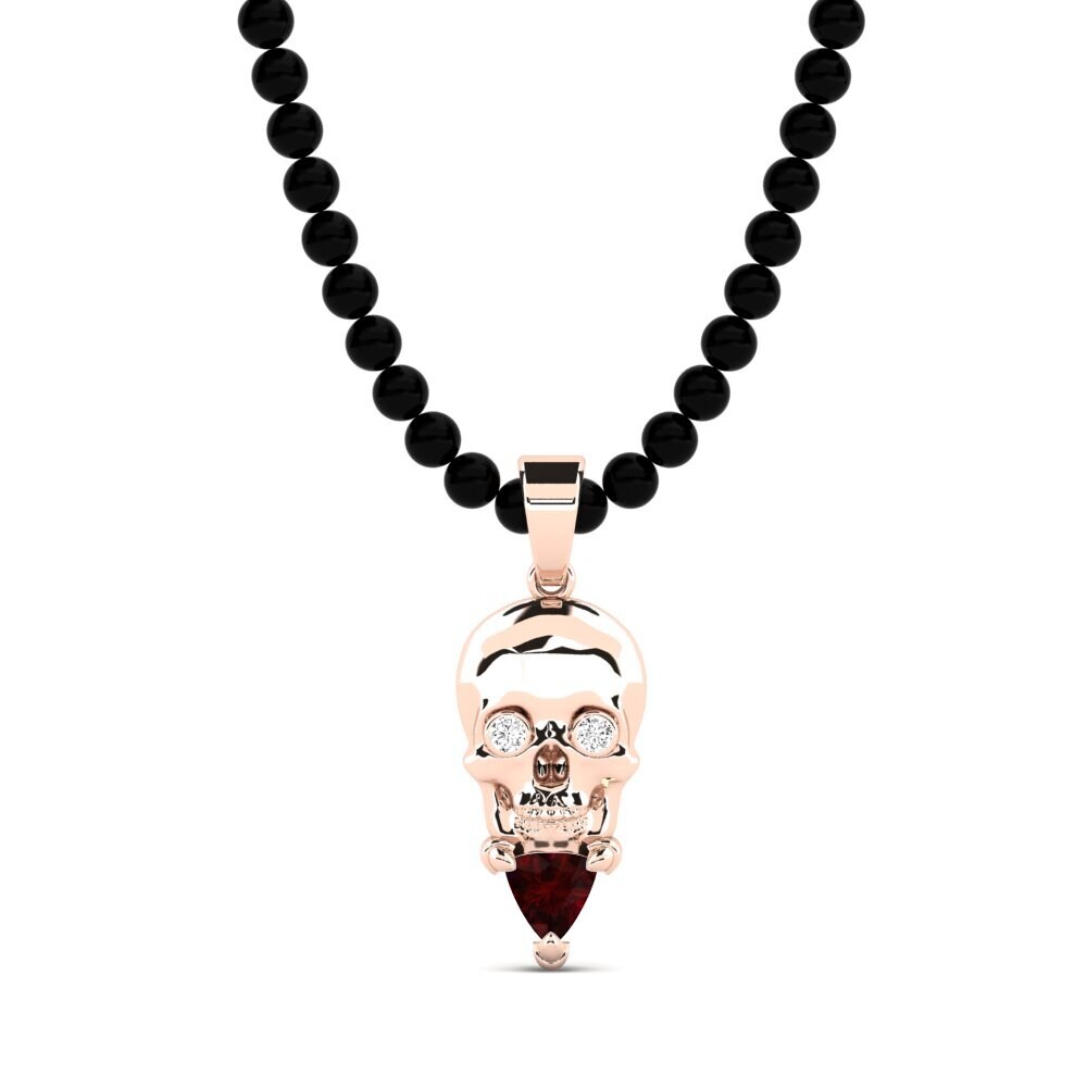 14ct Rose Gold Garnet Men's Pendant Barboach