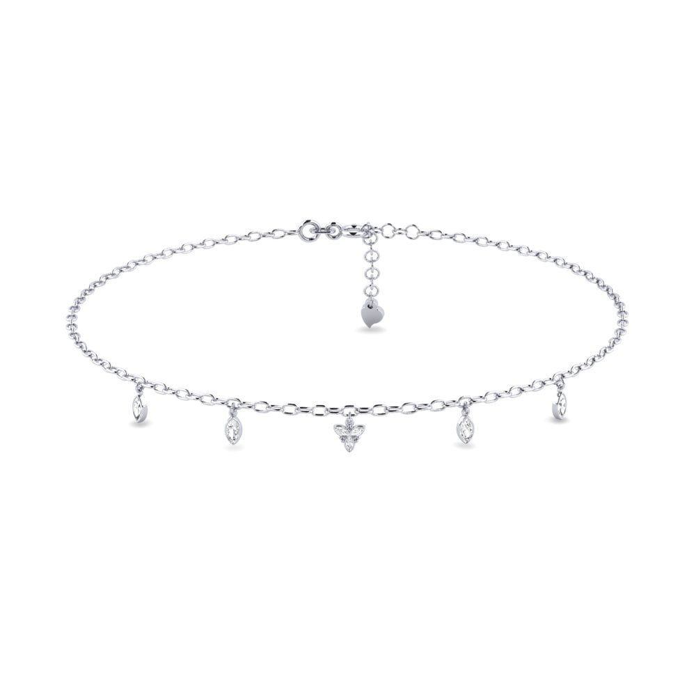 White sapphire Women's Anklet Barboter