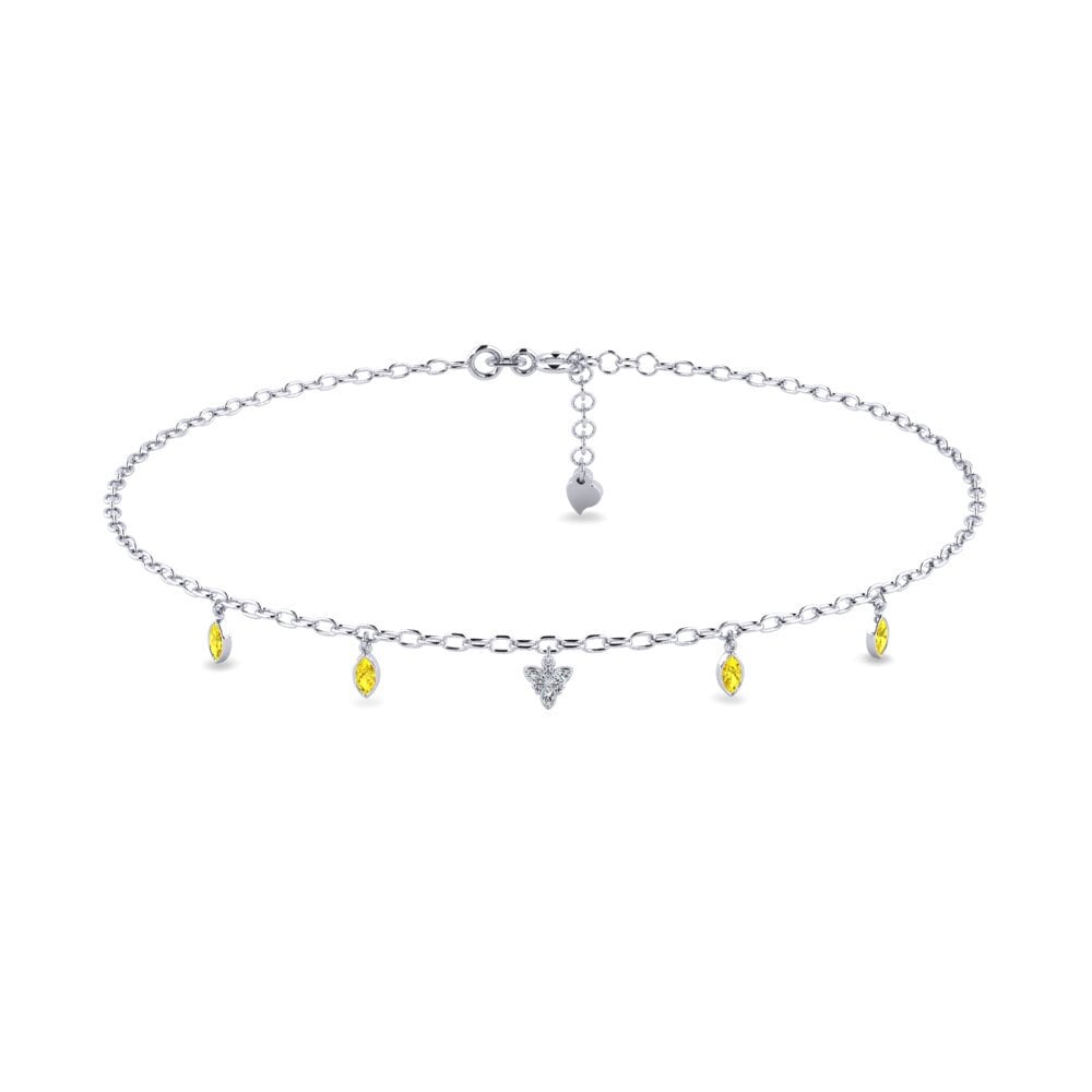 Yellow Sapphire Women's Anklet Barboter