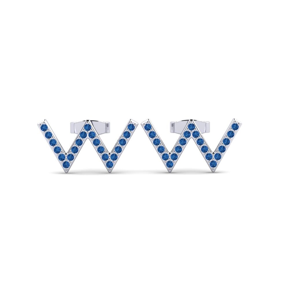 Dark Blue Zirconia Women's Earring Barbra W