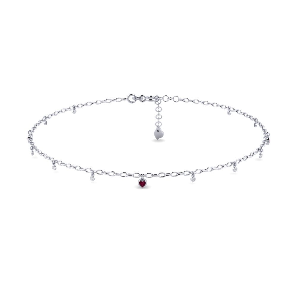 Rhodolite Garnet Women's Anklet Barcin
