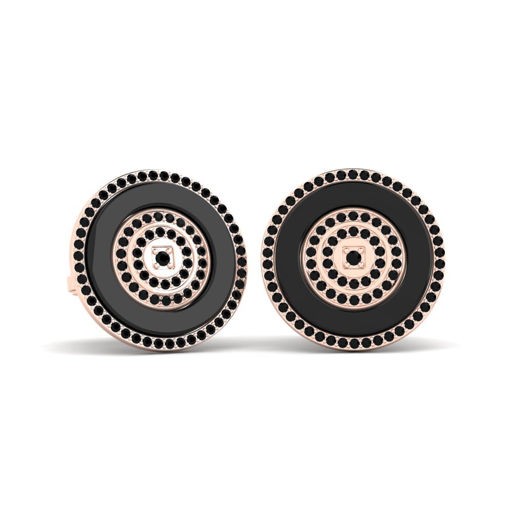 9k Oro Rosa Ónix Negro Gemelo Barga