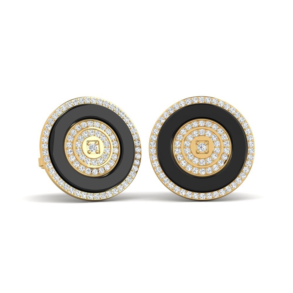 18ct Yellow Gold Zirconia Cufflink Barga