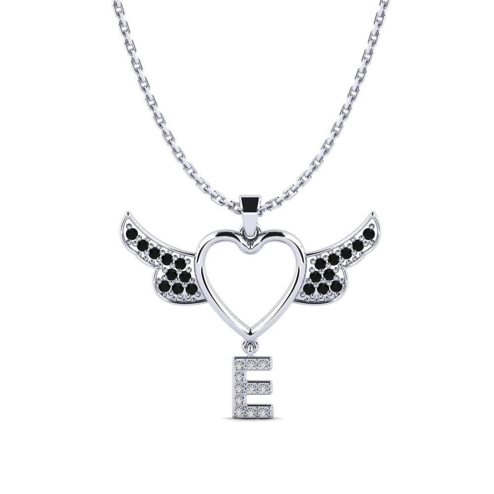 Round Black Sapphire Women's Pendant Bark E