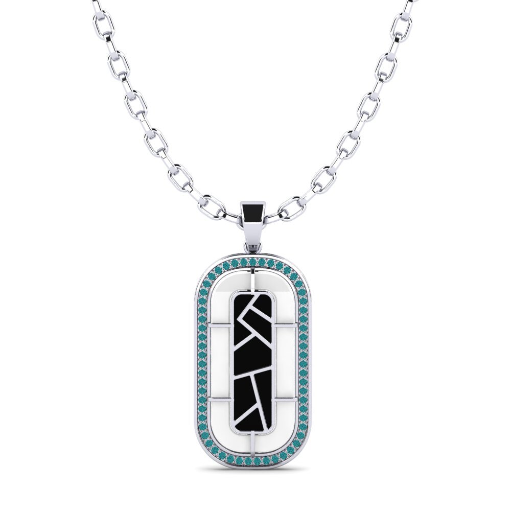 14ct White Gold Men's Pendant Barney