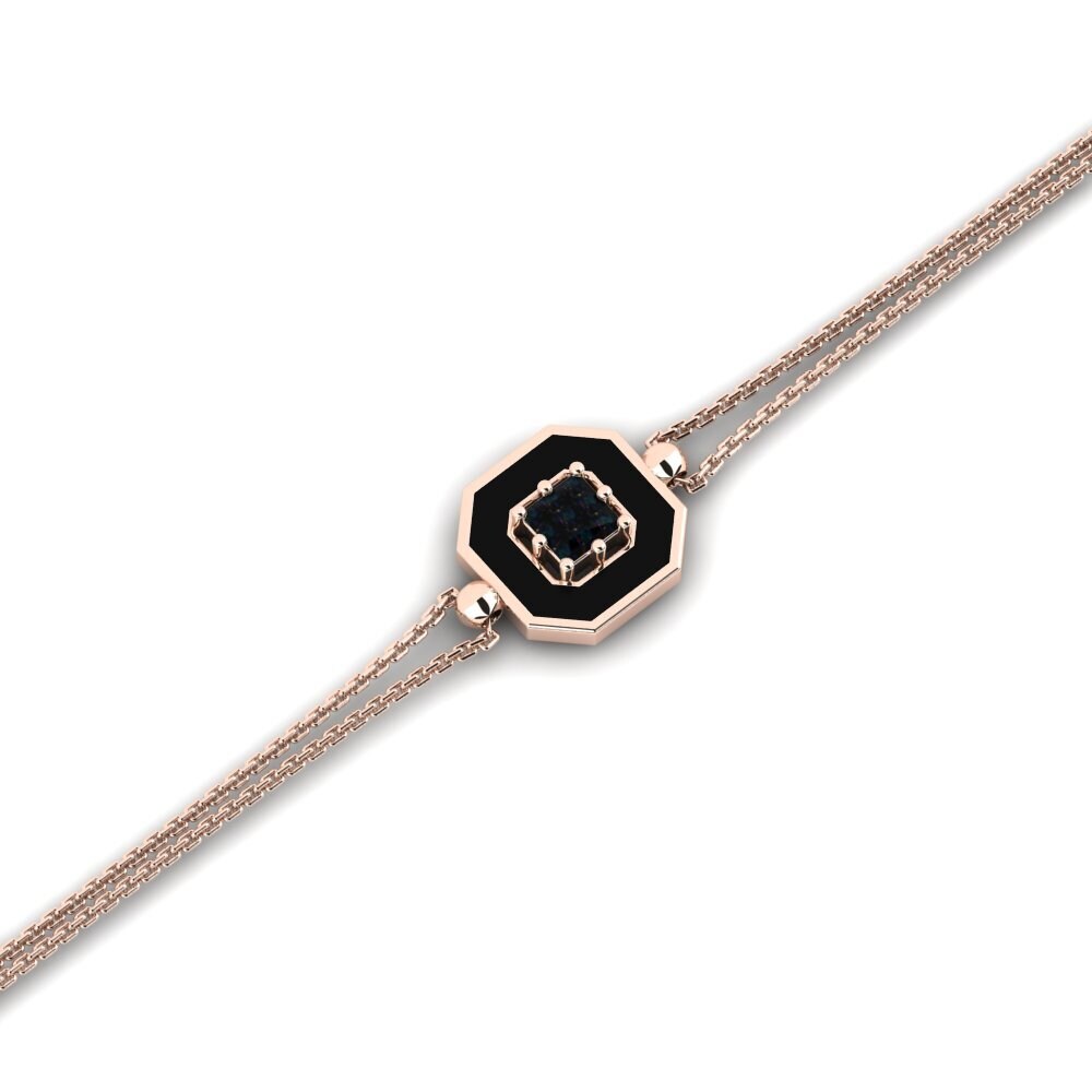 9ct Rose Gold Black Opal Women's Bracelet Barreme