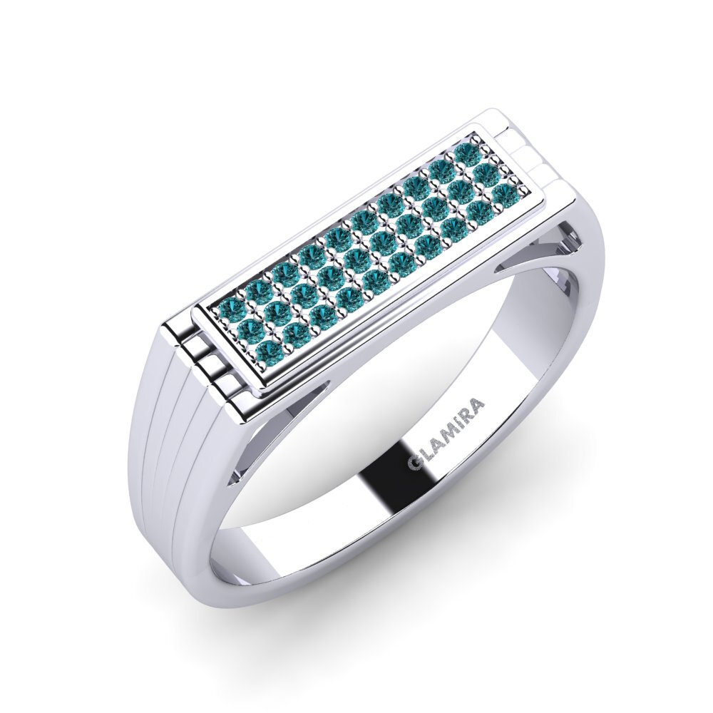 Diamant Bleu Bague pour homme Barrymore