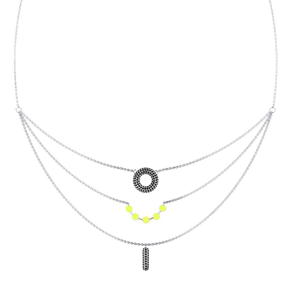 Layering Schwarzer Diamant Halsketten