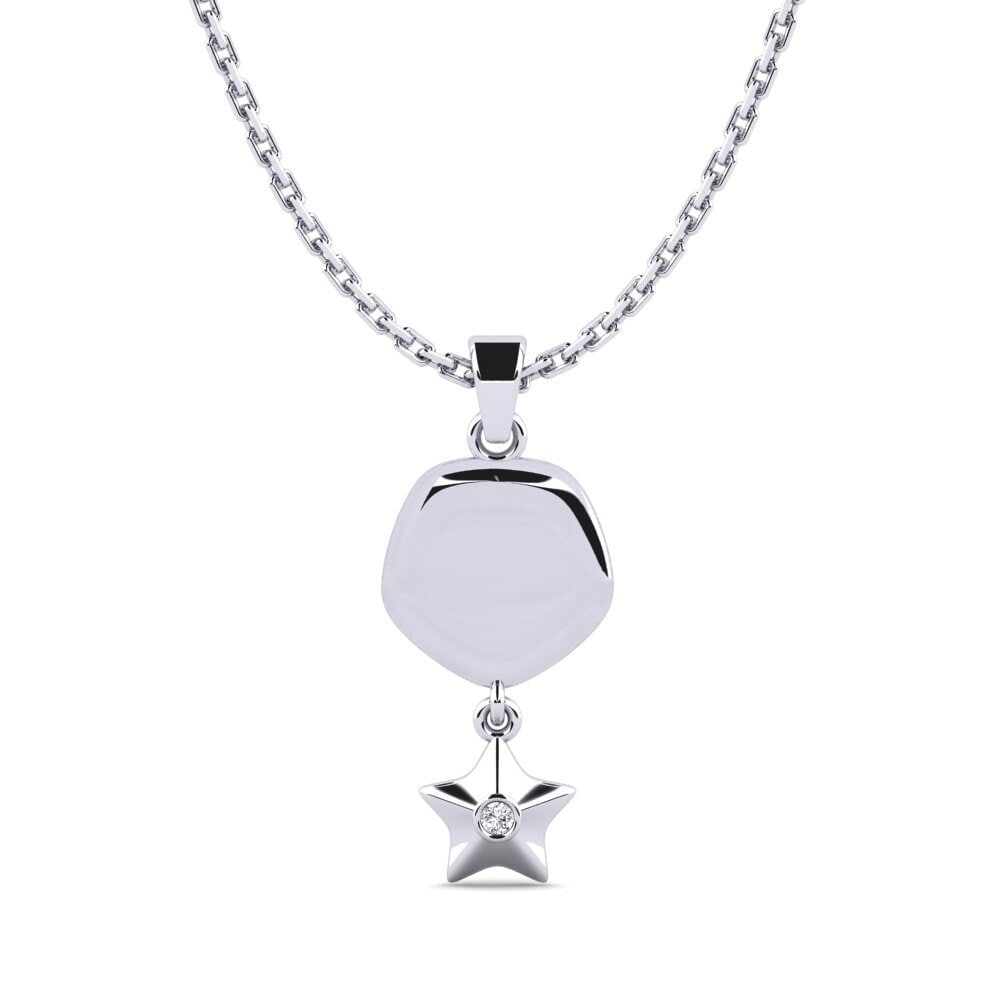 Plata 925 Diamante cultivado en laboratorio Colgante de Mujer Basenji