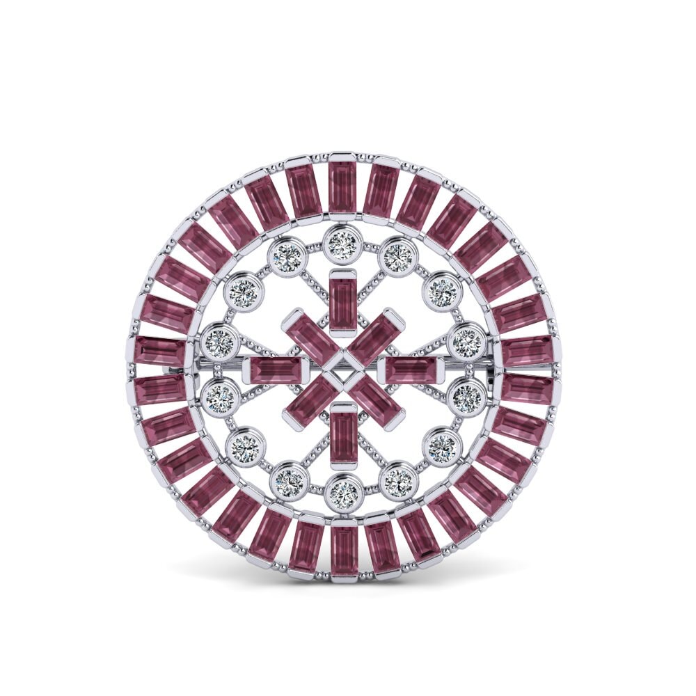 Rhodolite Garnet Brooch Basila