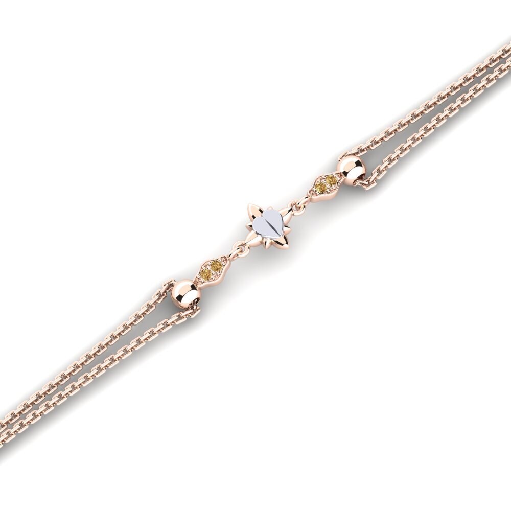 9ct Rose & White Gold Brown Diamond Women's Bracelet Basiness
