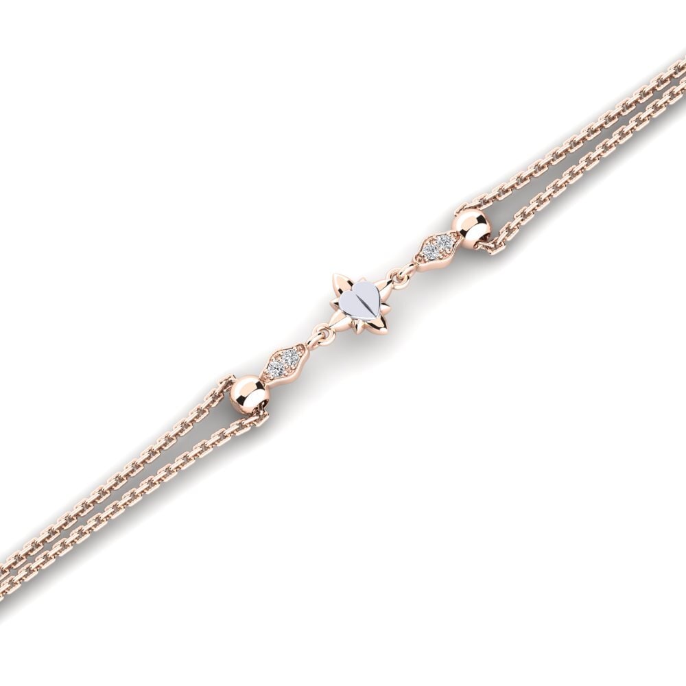 9ct Rose & White Gold Lab Grown Diamond Women's Bracelet Basiness