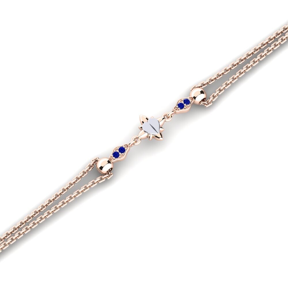 9ct Rose & White Gold Sapphire Women's Bracelet Basiness