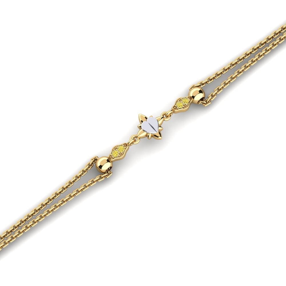 9ct Yellow & White Gold Yellow Sapphire Women's Bracelet Basiness