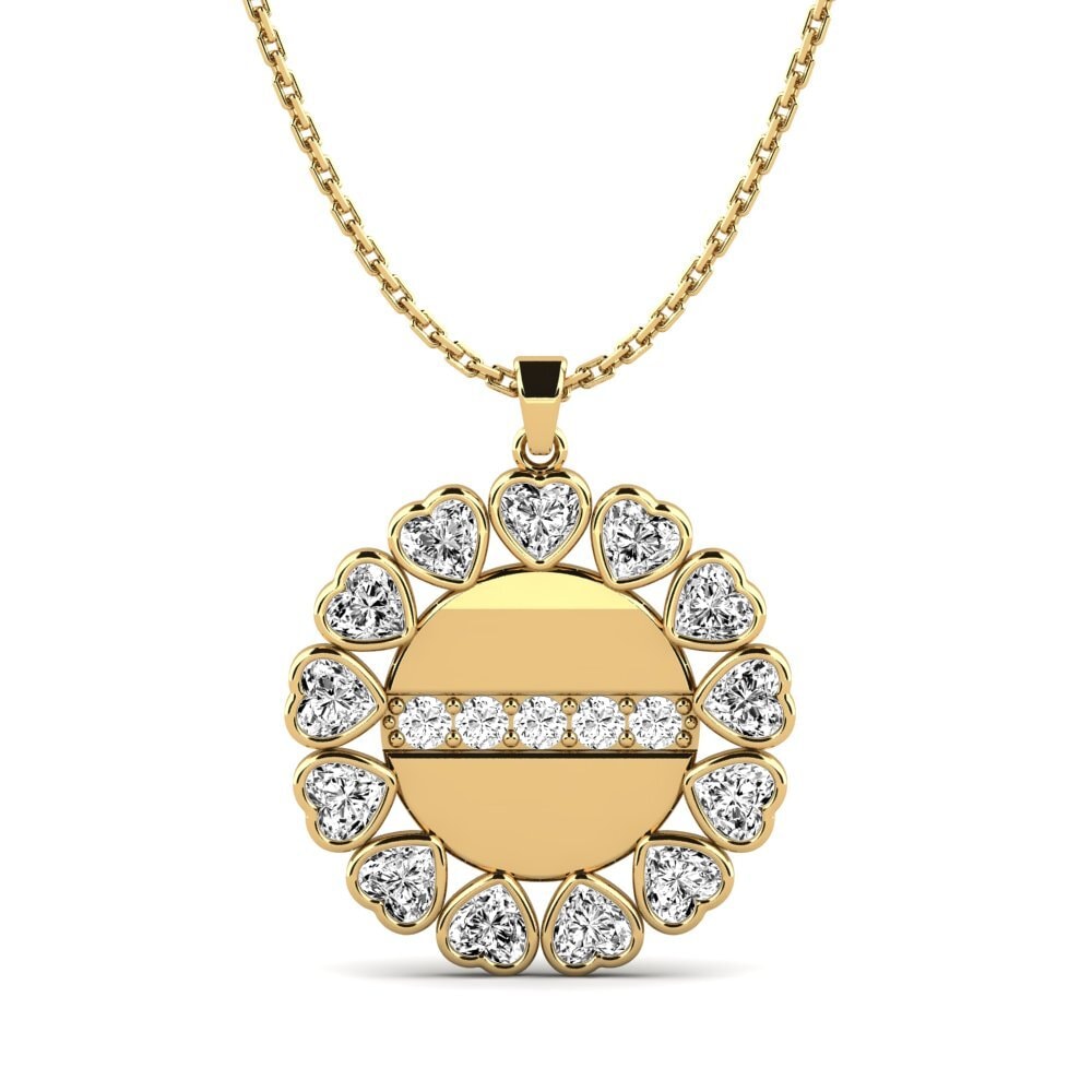 Trái Tim Đá Moissanite Mặt dây chuyền nữ Bateau