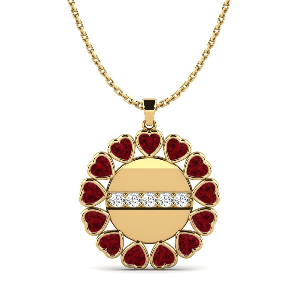 Trái Tim Đá Ruby / Hồng Ngọc Mặt dây chuyền nữ Bateau
