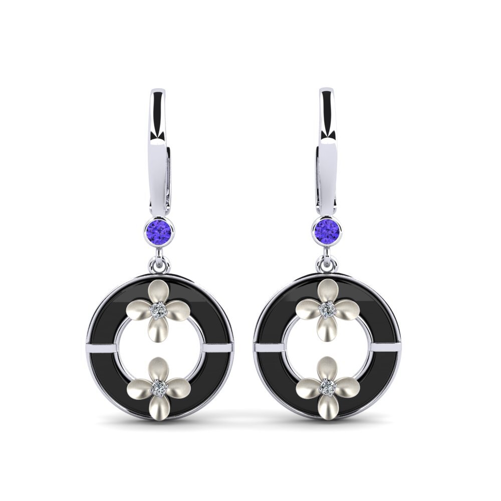 White Silver Tanzanite Women's Earring Battista