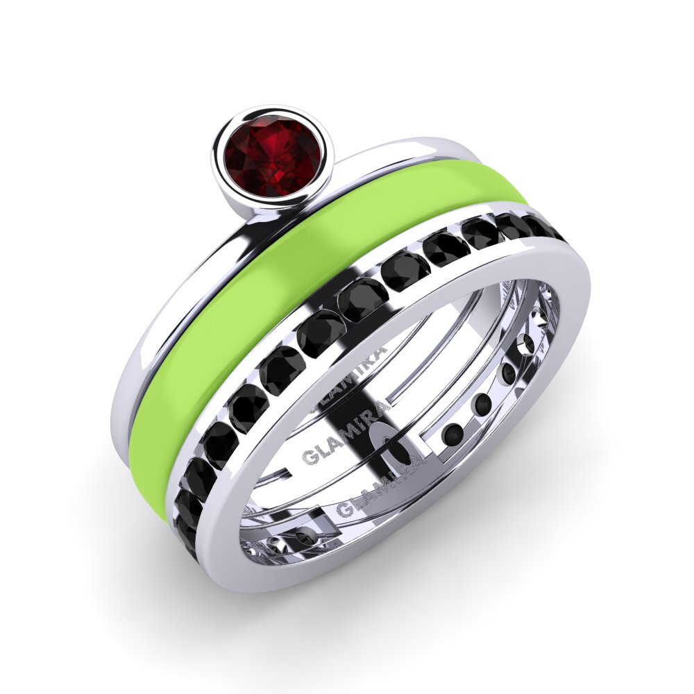 Garnet Ring Bavegels - E