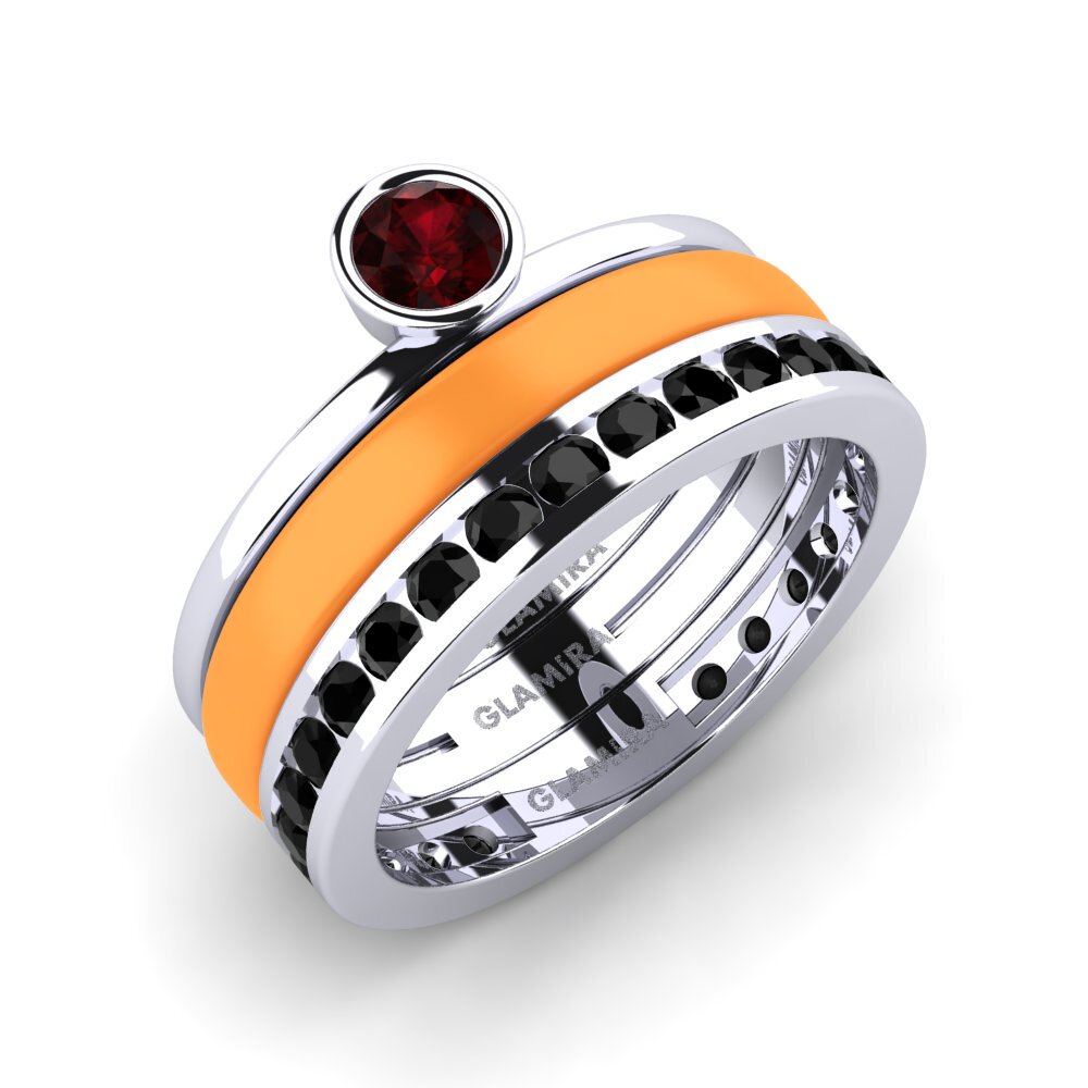 Garnet Ring Bavegels - E