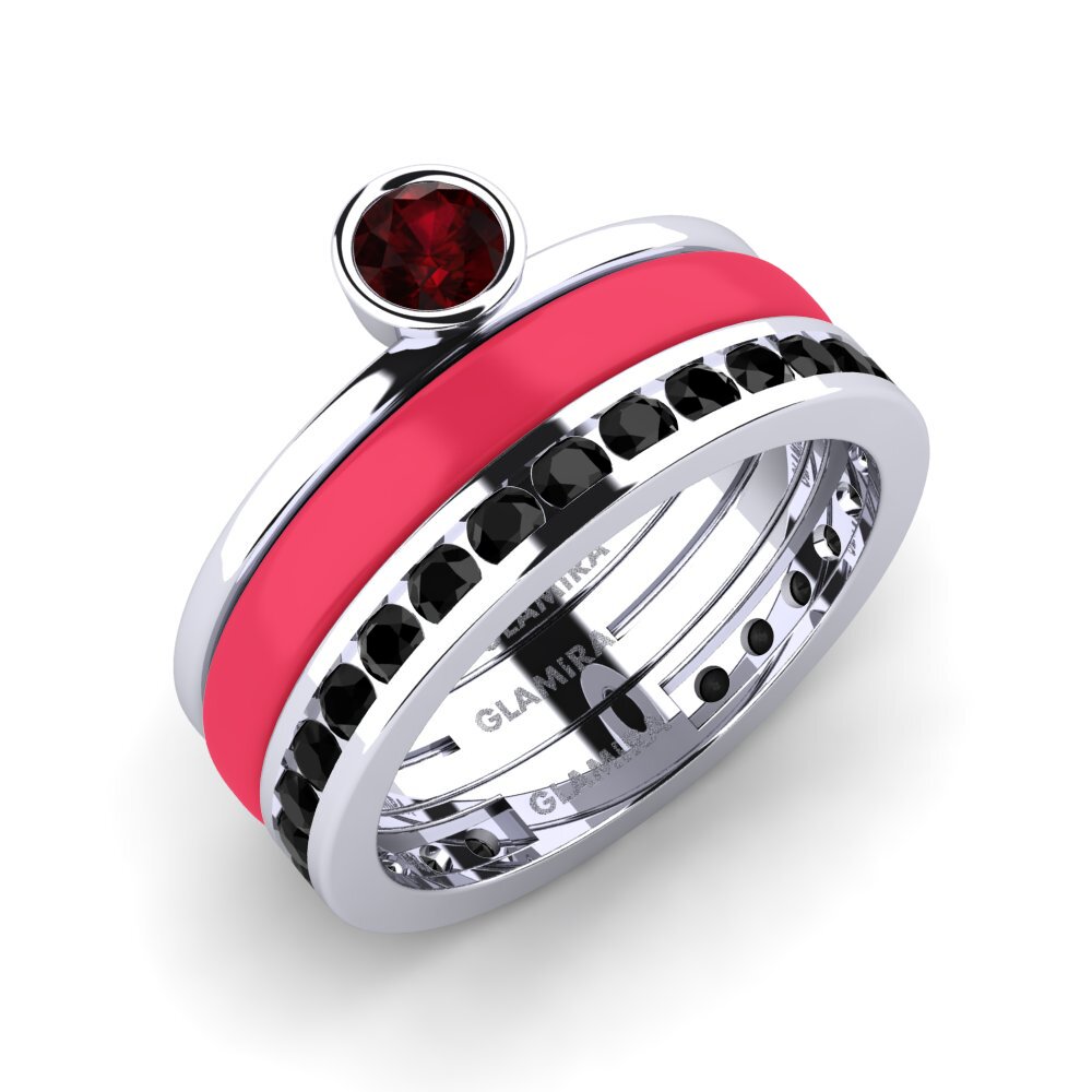 Garnet Ring Bavegels - E