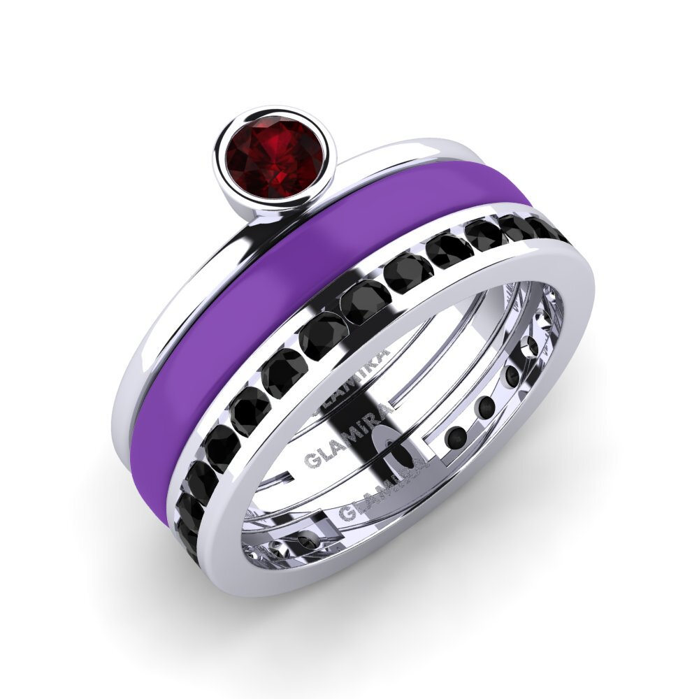 Garnet Ring Bavegels - E