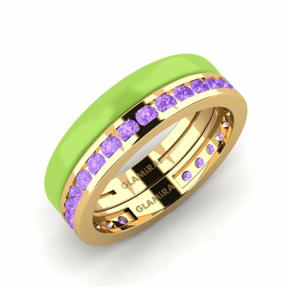 Enamel Neon Vibes Collection Bavegels - 585 Yellow Gold Amethyst