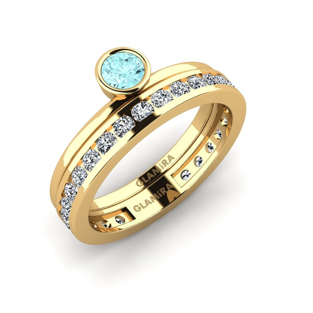 Aquamarine Ring Bavegels - J