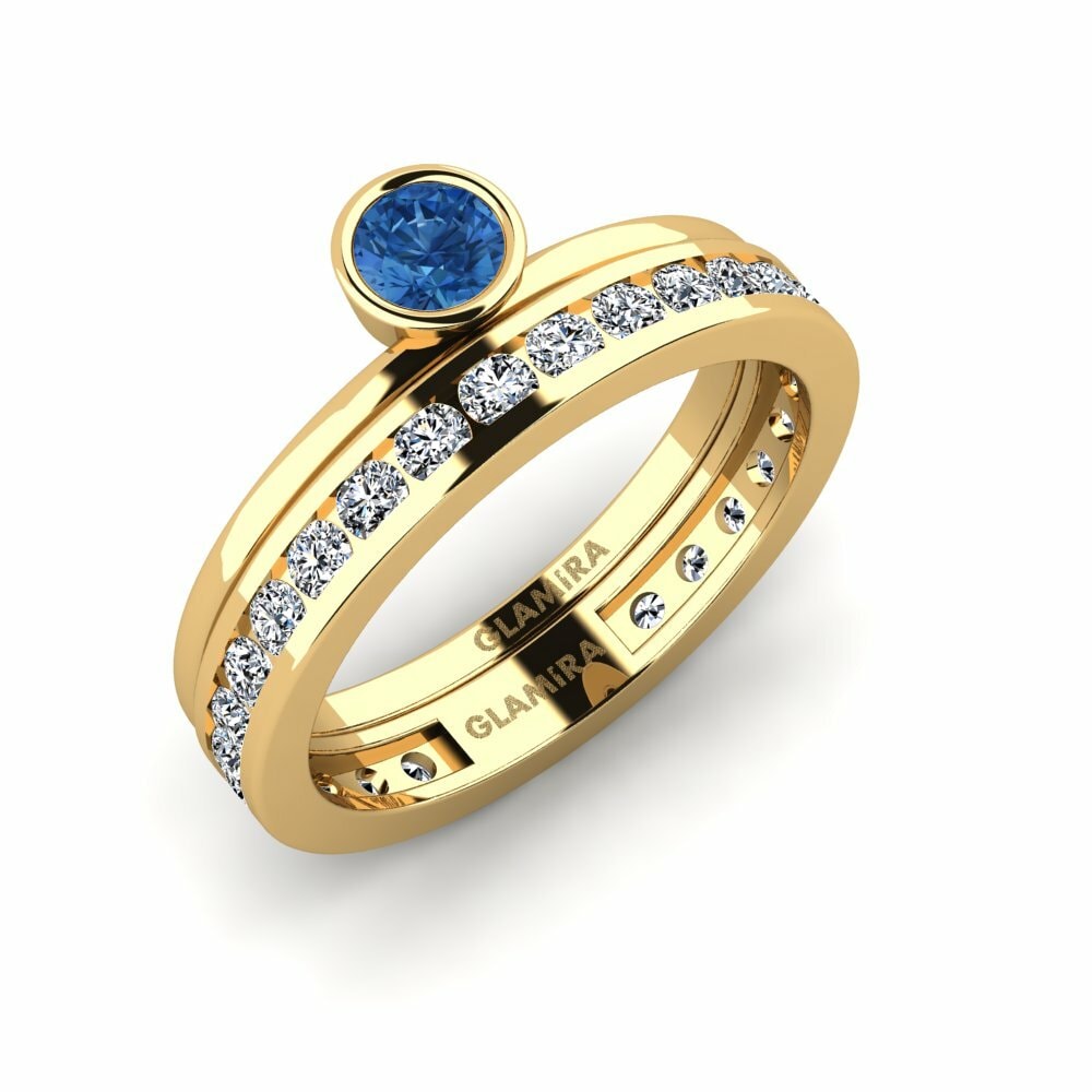 Circonita Azul Oscuro Anillo Bavegels - J