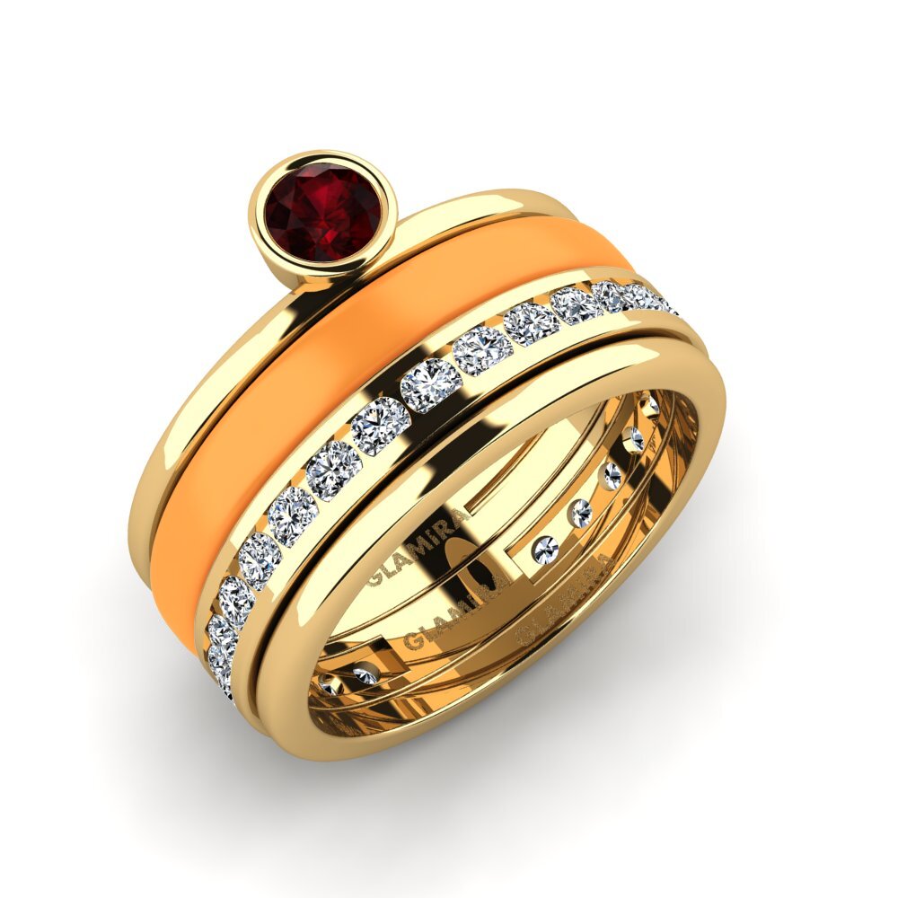 Garnet Ring Bavegels - N