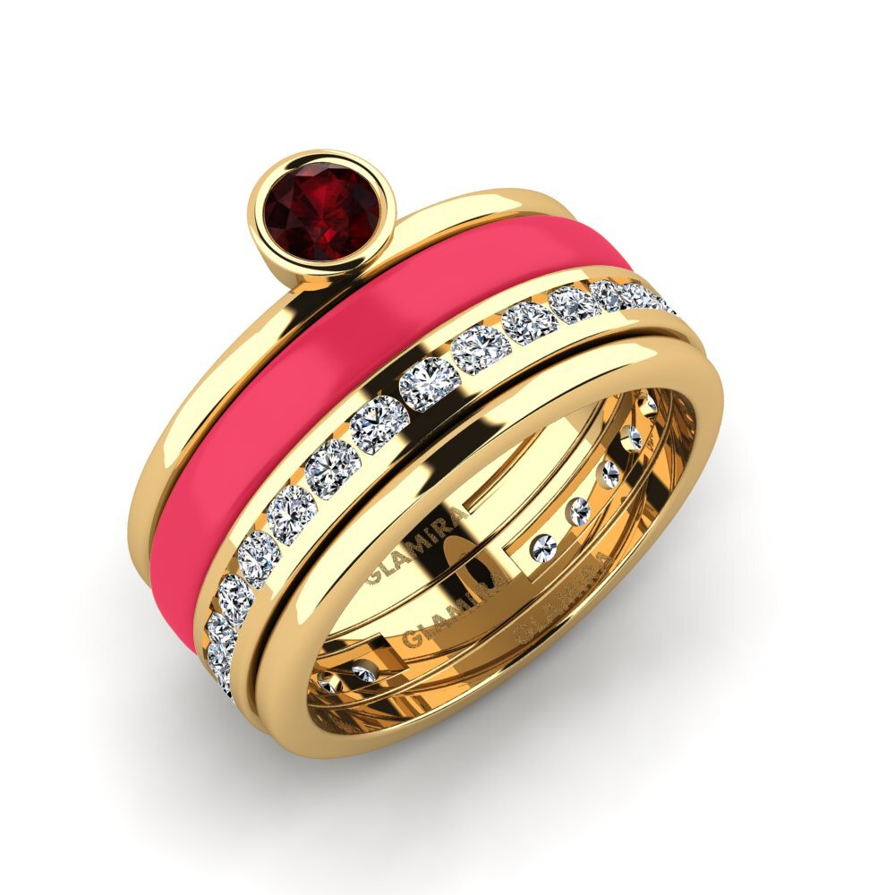 Garnet Ring Bavegels - N