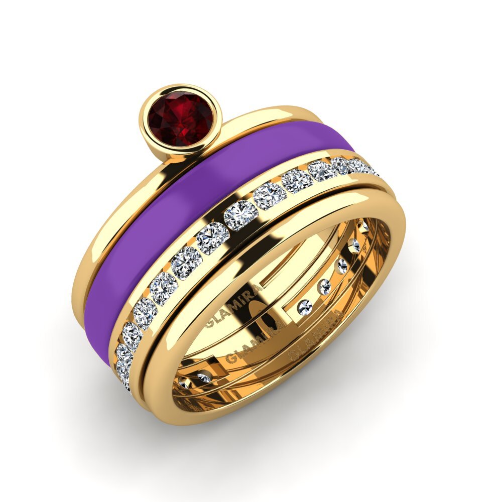 Garnet Ring Bavegels - N