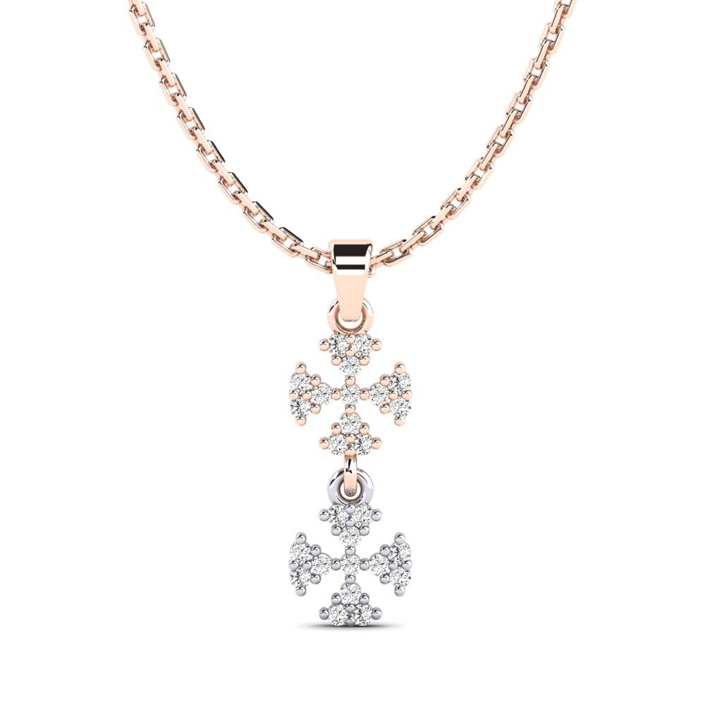 18k Oro Rosa & Blanco Moissanita Colgante de Mujer Bavu
