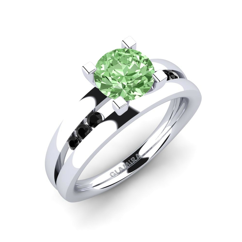 Green Diamond Engagement Ring Bayamine 1.0 crt