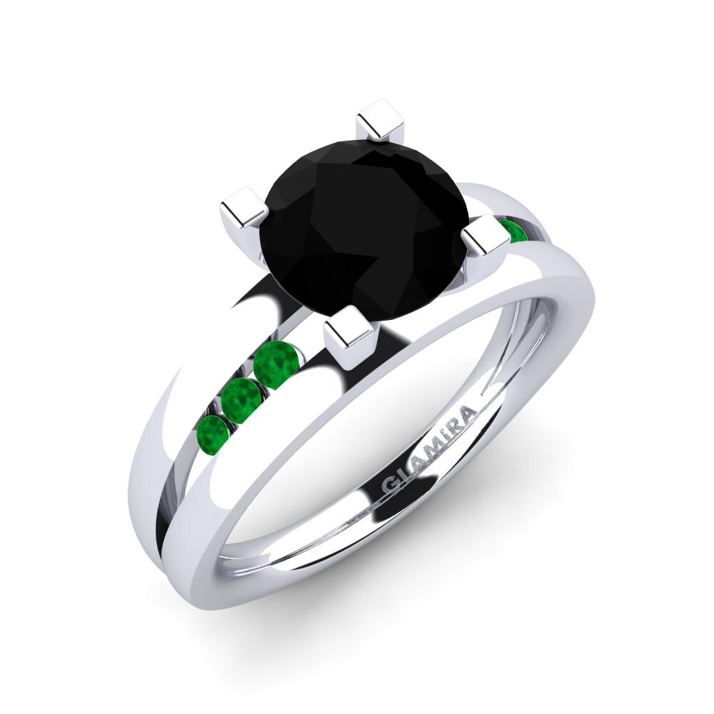 9k White Gold Engagement Ring Bayamine 1.6 crt