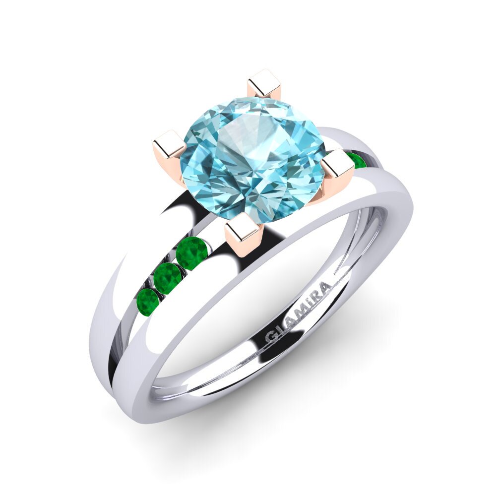 Circón Azul Anillo de compromiso Bayamine 1.6 crt