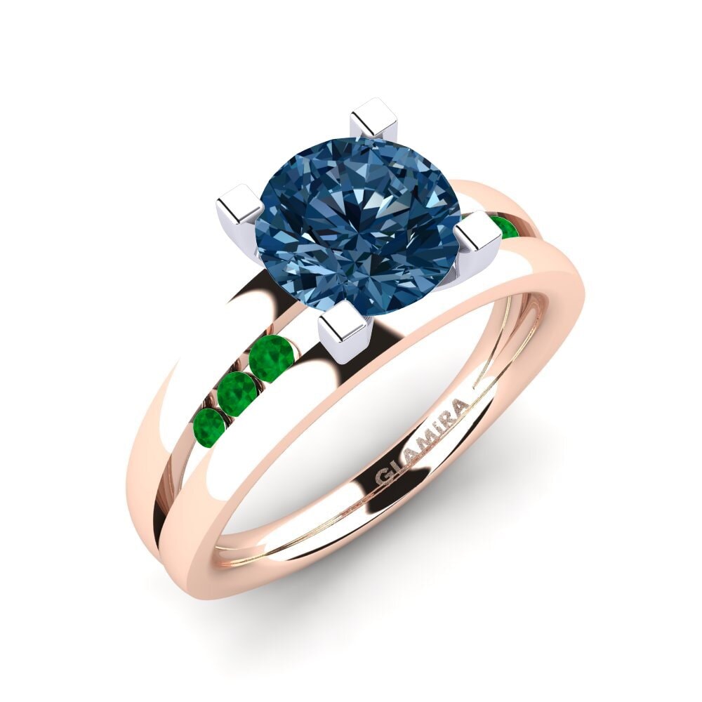 Vermelho & Branco-14K Anel de Noivado Bayamine 1.6 crt